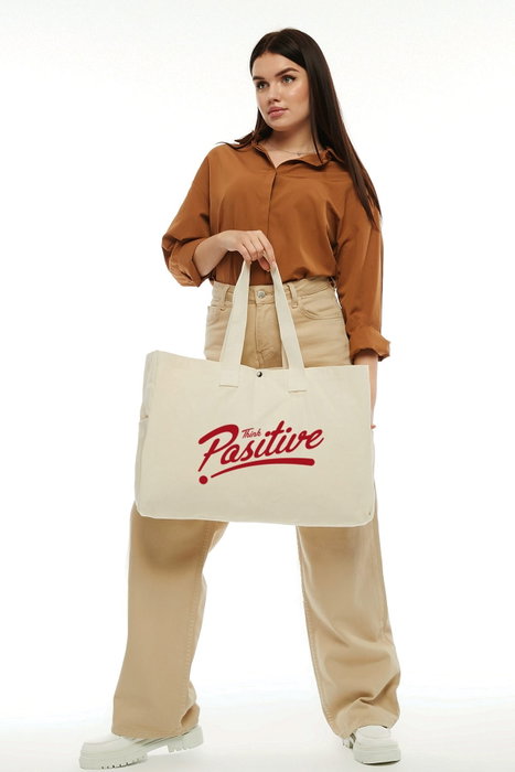Zoozie Bags Bolsa Tote de Lona Crema